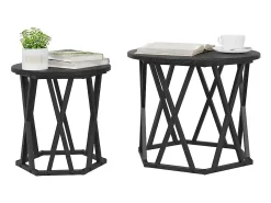 Mesa Lateral 2 pcs Carvalho preto 50x50x40 cm