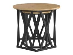 Mesa Lateral 2 pcs carvalho artisiano 50x50x40 cm