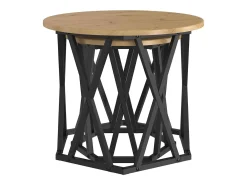 Mesa Lateral 2 pcs carvalho artisiano 50x50x40 cm