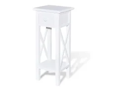 Mesa lateral com gaveta branco PT204939