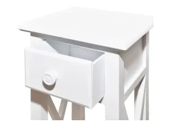 Mesa lateral com gaveta branco PT204939