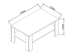 Mesa lateral de madeira VCM | mesa de café lisa | dimensões aprox. A. 55 x L. 90 x P. 41 cm | Mesa de sala de estar | Sofatic - Dalus (antracite / carvalho mel)