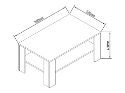 Mesa lateral de madeira VCM | mesa de café lisa | dimensões aprox. A. 55 x L. 90 x P. 41 cm | Mesa de sala de estar | Sofatic - Dalus (antracite / carvalho mel)