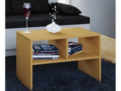Mesa lateral de madeira VCM | mesa de café lisa | dimensões aprox. A. 40 x L. 63 x P. 30 cm | Mesa de estar | Mesa de centro - Nachto S (Beech)