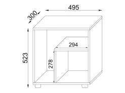 Mesa lateral de madeira VCM | Mesa de café simples | Dimensões A. 55 x L. 50 x P. 30 cm | Mesa de cabeceira | Mesa de Café - Zeito (Branco / Carvalho Mel)