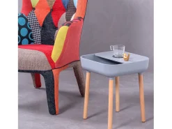 Mesa lateral estilo escandinavo - Pop - Cinza