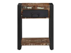 Mesa lateral multicor 40x40x50 cm madeira maciça recuperada