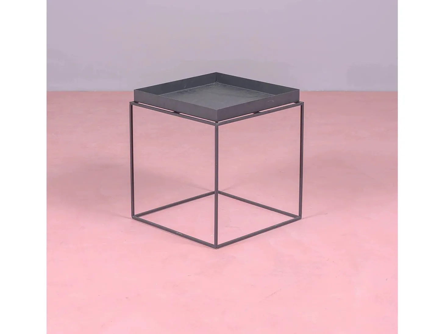 Mesa lateral quadrada em aço adequada para exteriores - Sorento - Preto