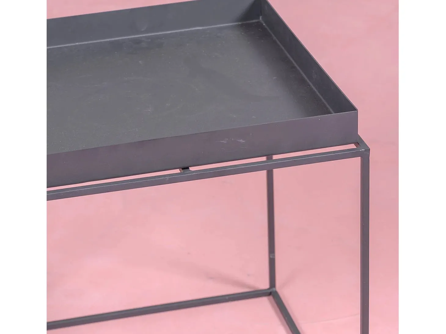 Mesa lateral quadrada em aço adequada para exteriores - Sorento - Preto