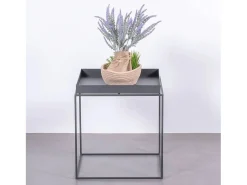 Mesa lateral quadrada em aço adequada para exteriores - Sorento - Preto