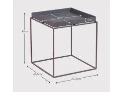 Mesa lateral quadrada em aço adequada para exteriores - Sorento - Preto