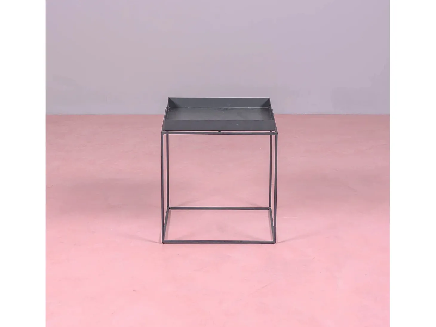 Mesa lateral quadrada em aço adequada para exteriores - Sorento - Preto