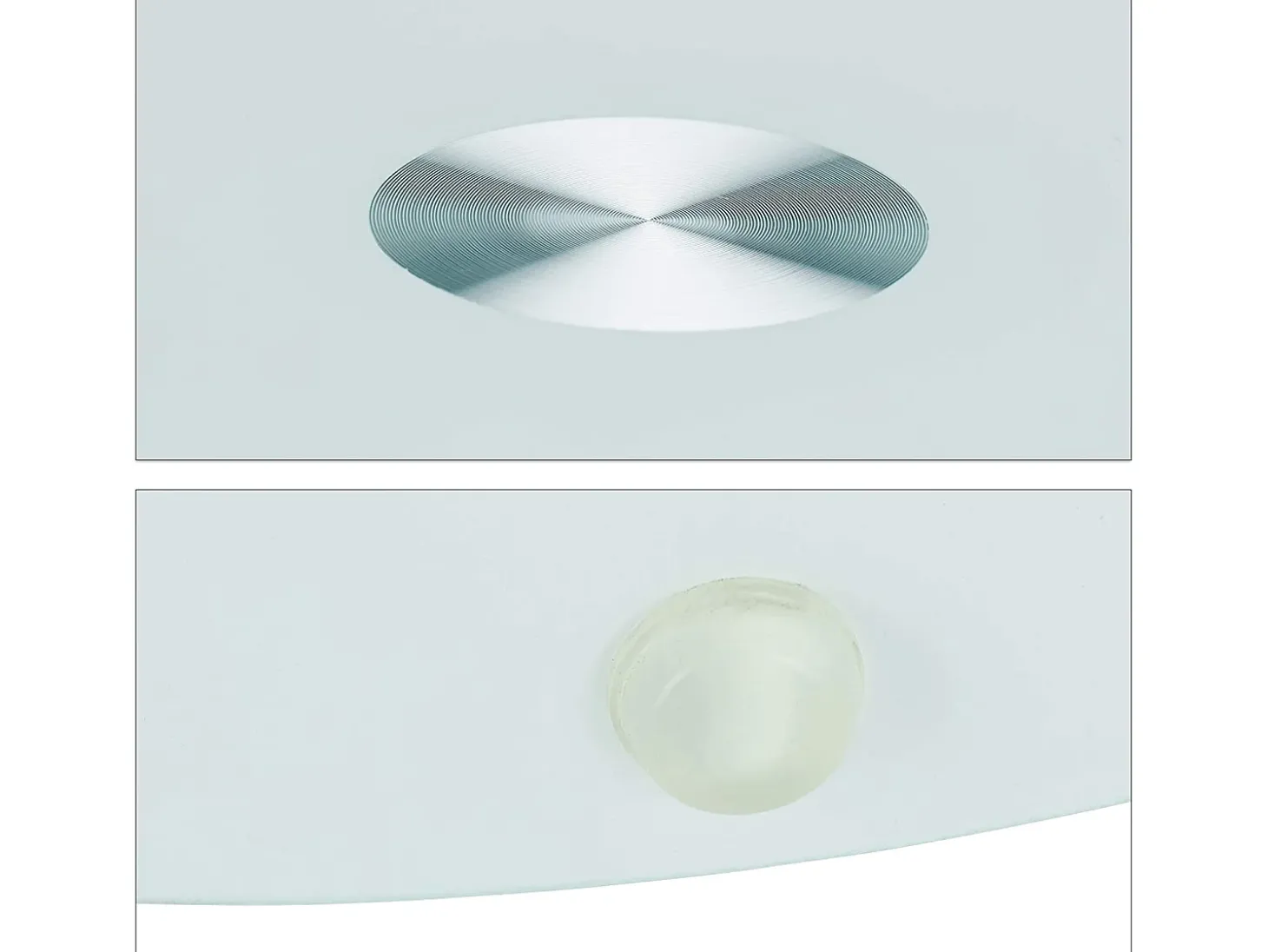 Mesa lateral redonda 43 cm de diâmetro vidro branco 13_0002680