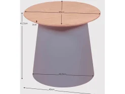 Mesa lateral redonda de madeira de carvalho (50cm) - Norway - Cinza