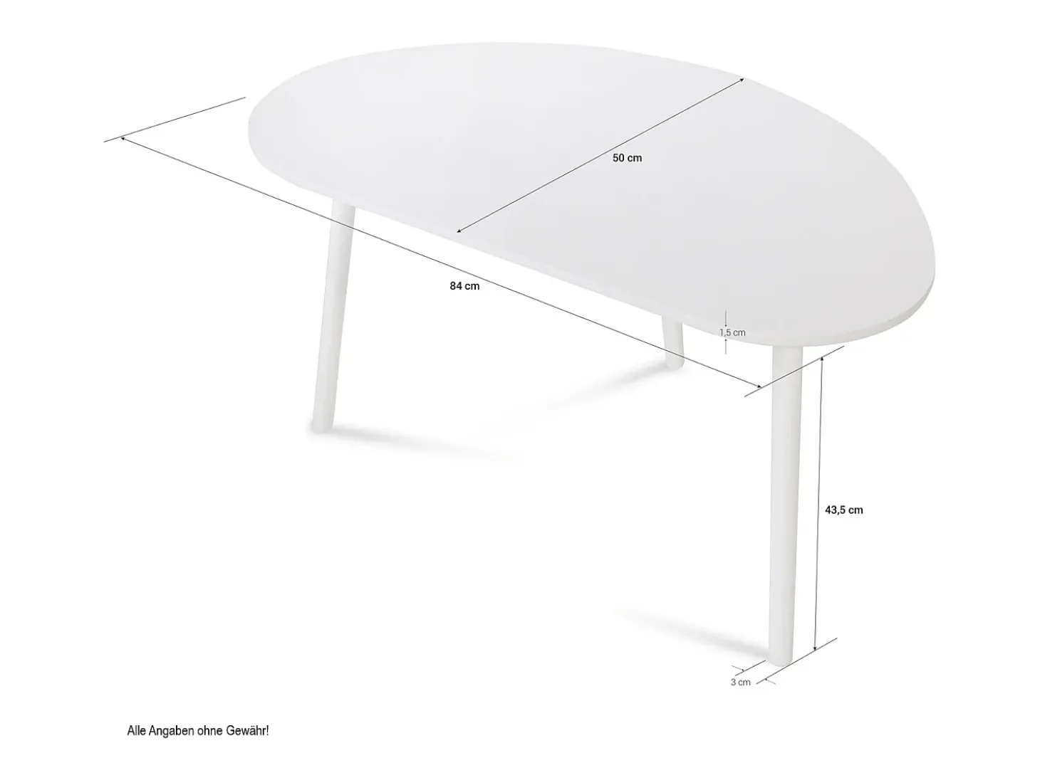 Mesa Lateral 84x43,5x50 cm branca