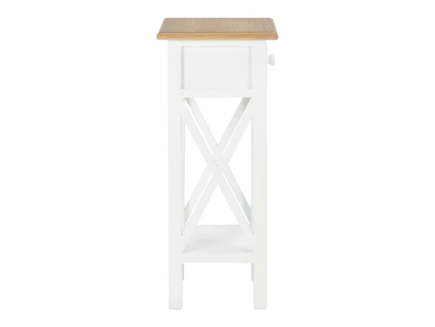 Mesa lateral 27x27x65,5 cm madeira branco PT407539