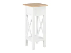 Mesa lateral 27x27x65,5 cm madeira branco PT407539