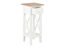 Mesa lateral 27x27x65,5 cm madeira branco PT407539