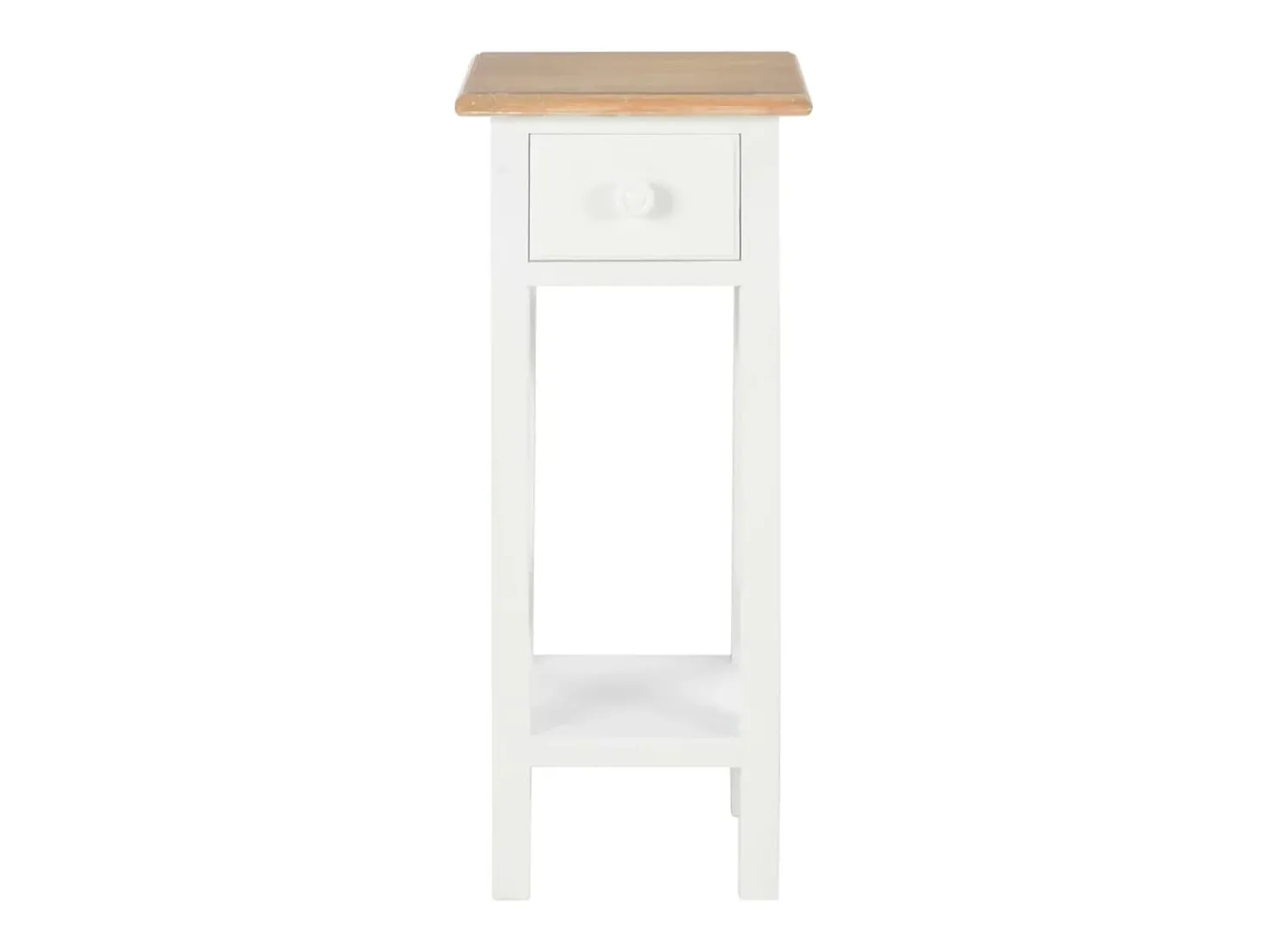 Mesa lateral 27x27x65,5 cm madeira branco PT407539