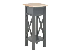 Mesa lateral 27x27x65,5 cm madeira preto PT923298