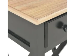 Mesa lateral 27x27x65,5 cm madeira preto
