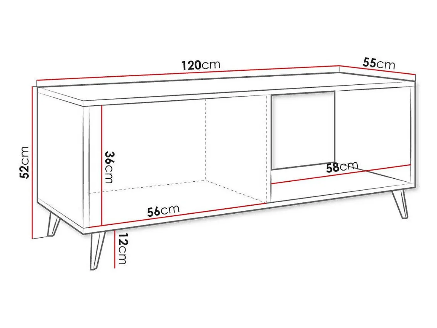 Mesa para revistas Comfivo Lomcali 106, Angular, 5x6x12cm