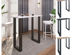 Mesa VCM Bar | Tresen | Mesa em pé | Mesa alta | Mesa Bartresen - Xona 110x50 cm (Prata / Branco)