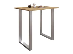 Mesa VCM Bar | Tresen | Mesa em pé | Mesa alta | Mesa Barba Bar - Xona 110x80 cm (Prata / Carvalho Mel)