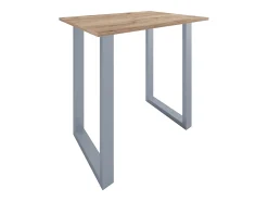 Mesa VCM Bar | Tresen | Mesa em pé | Mesa alta | Mesa Barba Bar - Xona 110x80 cm (Prata / Carvalho Mel)