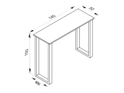 Mesa VCM Bar | Tresen | Mesa em pé | Mesa alta | Mesa Bartresen - Xona 140x50 cm (Preto / Antracite)