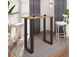 Mesa VCM Bar | Tresen | Mesa em pé | Mesa alta | Mesa Barba Bar - Xona 110x50 cm (Preto / Carvalho Mel)