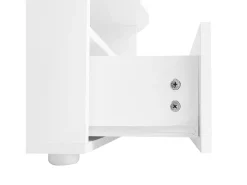 Mesa de centro com gavetas e compartimento aberto - tampo em forma de nuvem - Branco