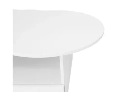 Mesa de centro com gavetas e compartimento aberto - tampo em forma de nuvem - Branco