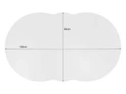 Mesa de centro com gavetas e compartimento aberto - tampo em forma de nuvem - Branco