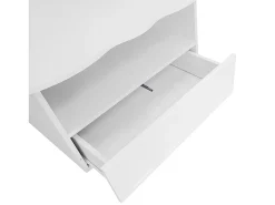 Mesa de centro com gavetas e compartimento aberto - tampo em forma de nuvem - Branco