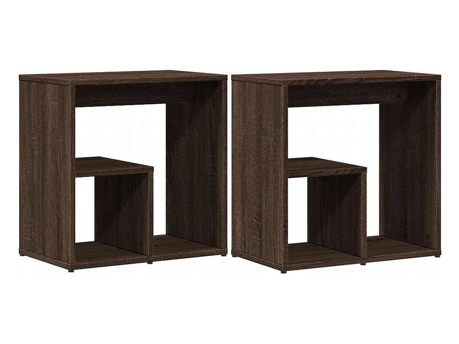 Mesas apoio 2pcs 50x30x50cm derivados madeira carvalho castanho PT720633