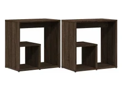 Mesas apoio 2pcs 50x30x50cm derivados madeira carvalho castanho