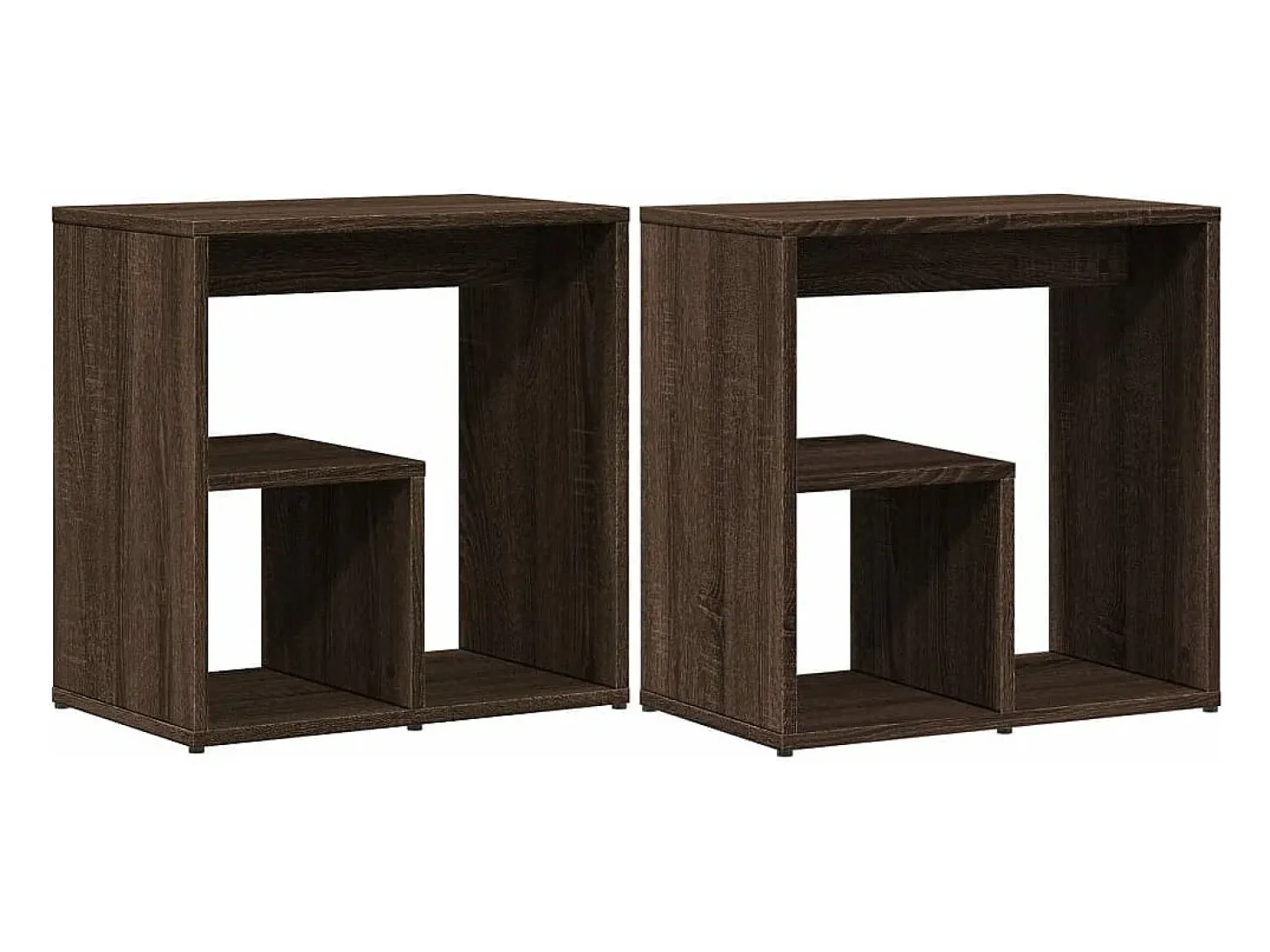 Mesas apoio 2pcs 50x30x50cm derivados madeira carvalho castanho