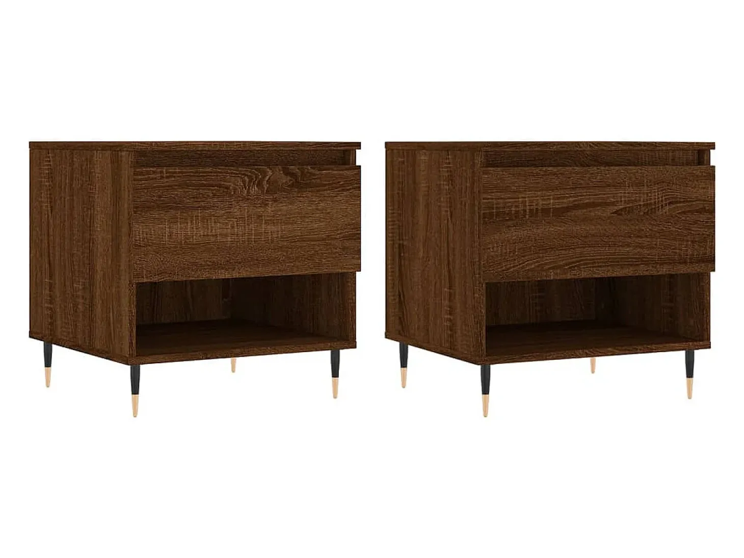 Mesas centro 2 pcs 50x46x50 cm deriv. madeira carvalho castanho