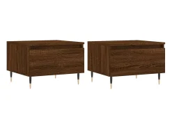 Mesas centro 2 pcs 50x46x35 cm deriv. madeira carvalho castanho