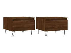 Mesas centro 2 pcs 50x46x35 cm deriv. madeira carvalho castanho PT125657
