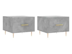 Mesas centro 2 pcs 50x50x40 cm madeira processada cinza cimento PT113080