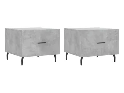Mesas centro 2 pcs 50x50x40 cm madeira processada cinza cimento PT272507