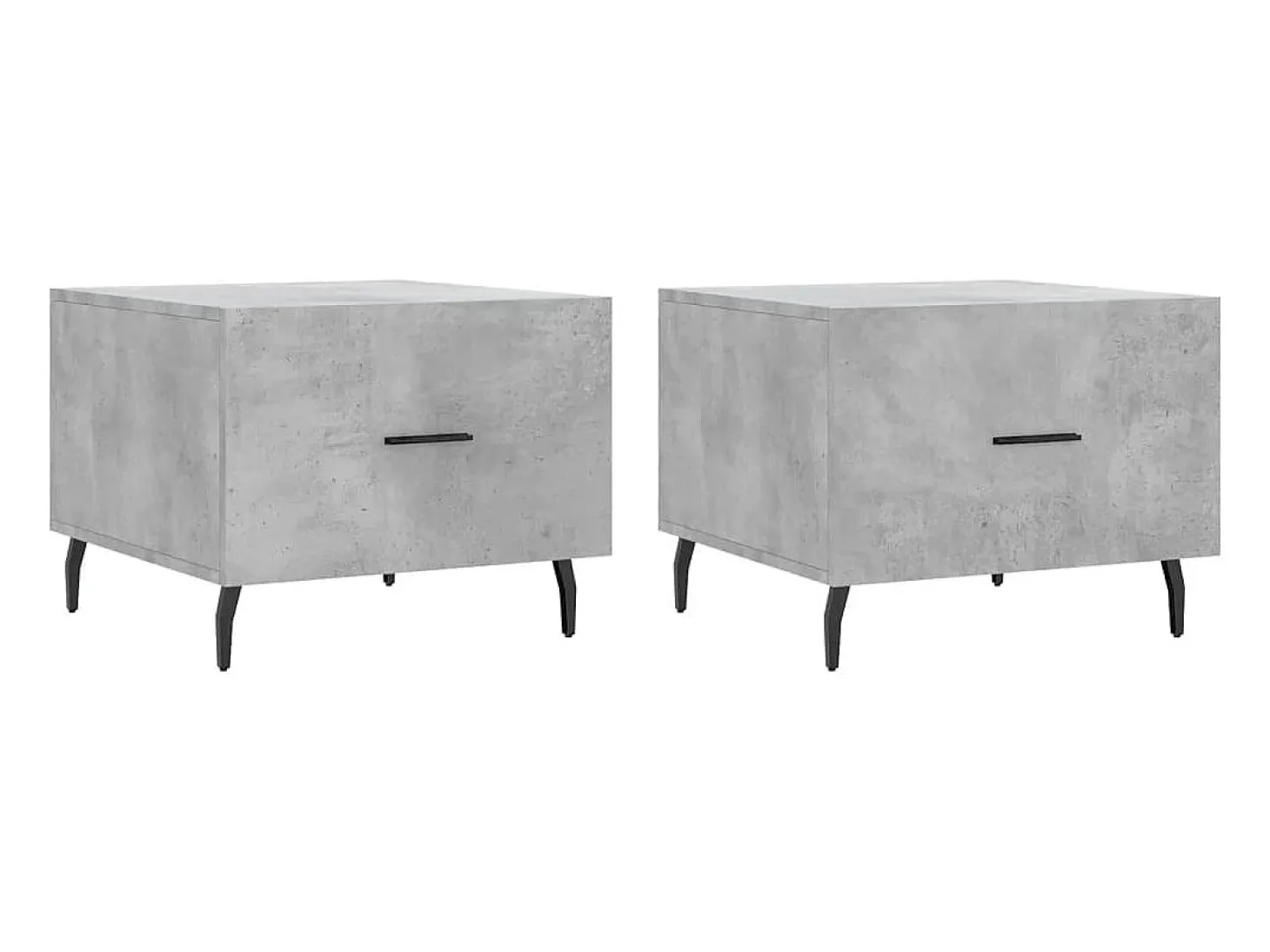 Mesas centro 2 pcs 50x50x40 cm madeira processada cinza cimento PT272507