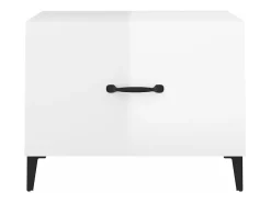 Mesas centro + pernas de metal 2pcs 50x50x40 m branco brilhante