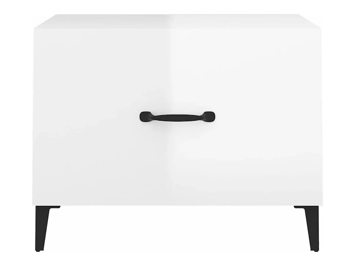 Mesas centro + pernas de metal 2pcs 50x50x40 m branco brilhante