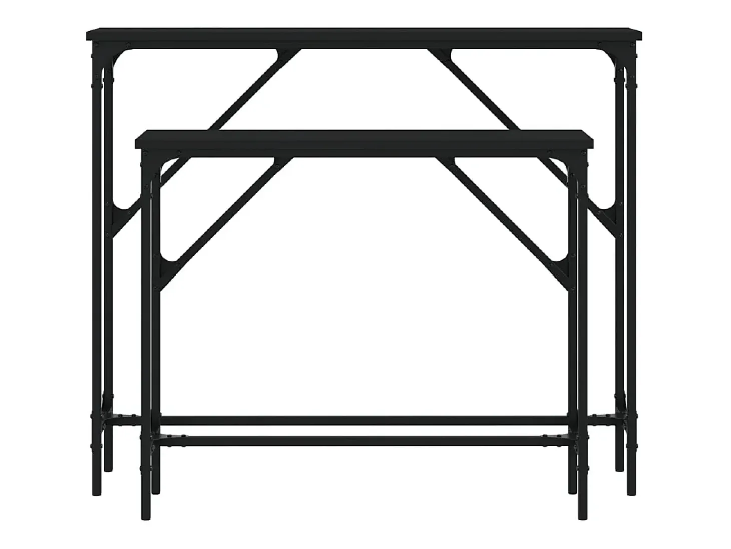 Mesas consola 2 pcs derivados de madeira preto PT405402