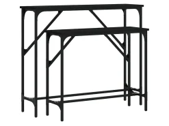 Mesas consola 2 pcs derivados de madeira preto PT405402