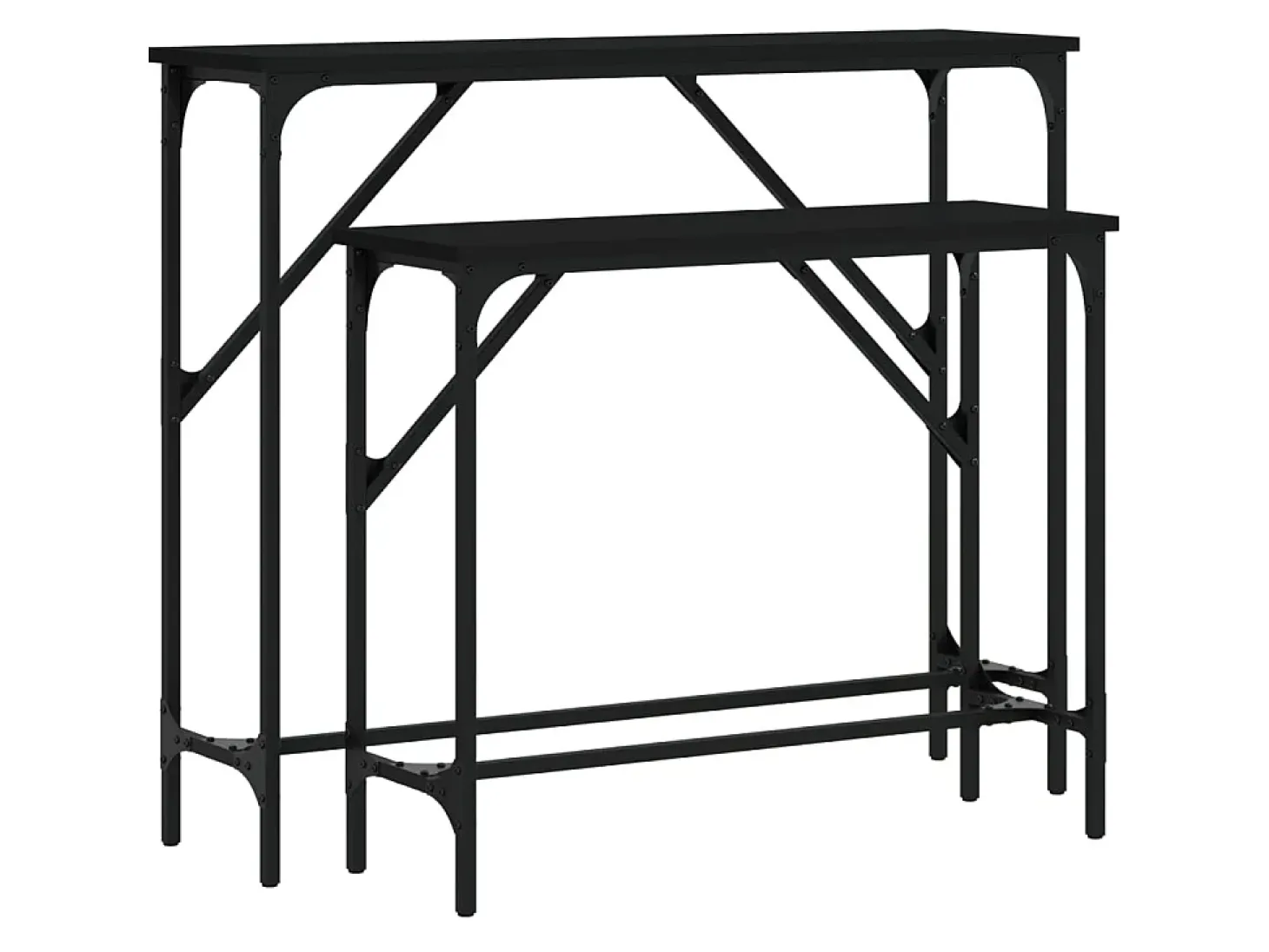 Mesas consola 2 pcs derivados de madeira preto PT405402