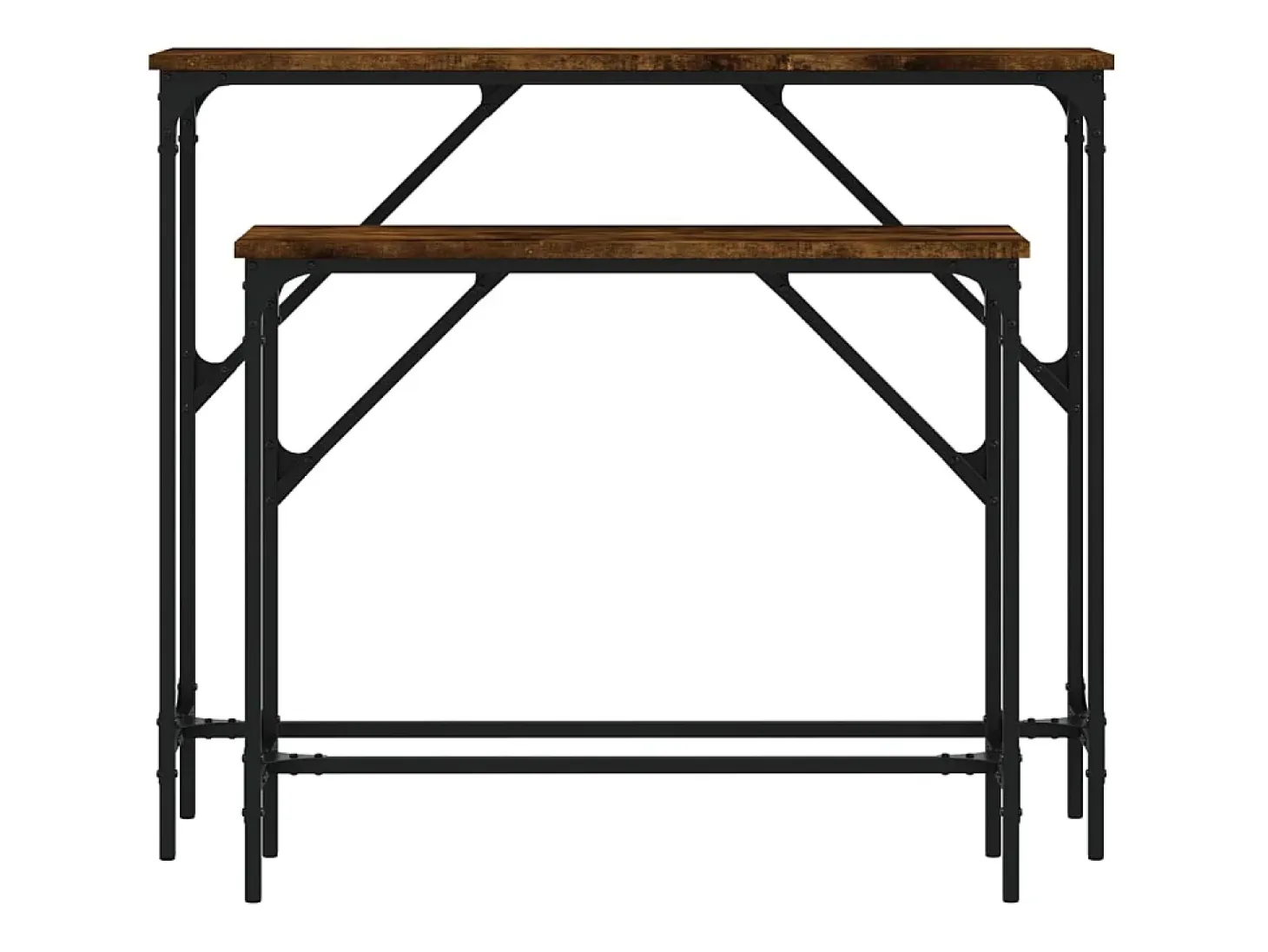 Mesas consola 2 pcs derivados de madeira carvalho fumado PT608991